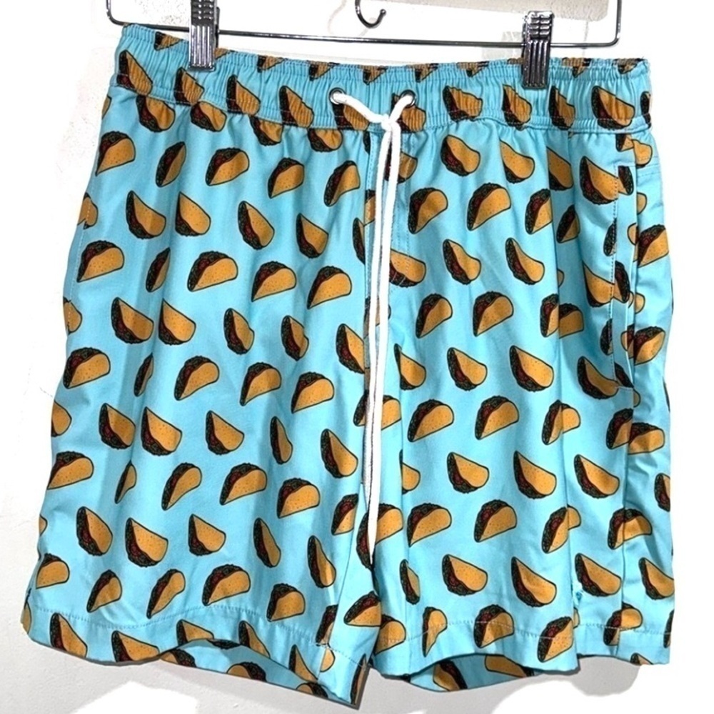 Swimming trunks lucky brand taco print elastic waistband drawstring small